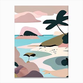 Pulau Kapas Malaysia Muted Pastel Tropical Destination Canvas Print