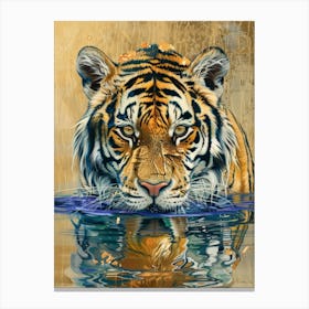 Tiger In Water Canvas Print