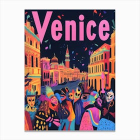 Aihrgdesign A 1970s Inspired Travel Poster For Venice 4 Canvas Print