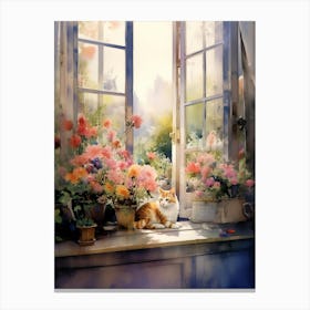 Cat In The Window Canvas Print