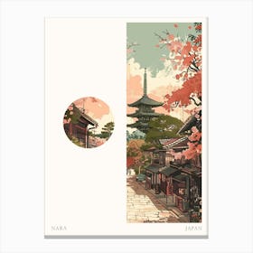 Nara Japan 7 Cut Out Travel Poster Canvas Print