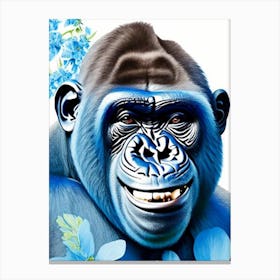 Smiling Gorilla Gorillas Decoupage 1 Canvas Print