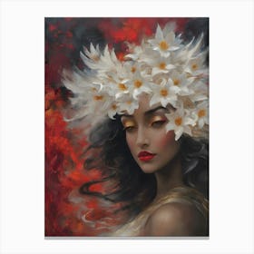 Asdis ~ The Red Goddess ~ Sultry Love Passion Enchantment Alluring Underworld Dark but Powerful Passionate Energy by Sarah Valentine Canvas Print