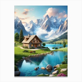 House In The Mountains 4 Canvas Print