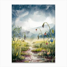 Watercolor Art, Rainy Day Canvas Print