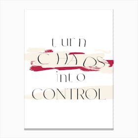 Turn chaos into control Canvas Print