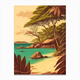 Mafia Island Tanzania Vintage Sketch Tropical Destination Canvas Print