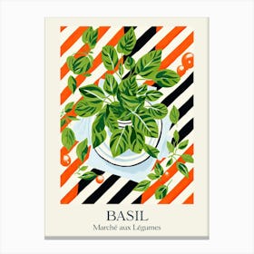 Marche Aux Legumes Basil Summer Illustration 3 Canvas Print