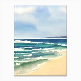 Freshwater Beach, Australia Watercolour Canvas Print