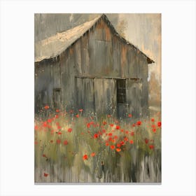 Poppies In The Barn 1 Canvas Print