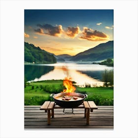 Sunset On The Lake Canvas Print