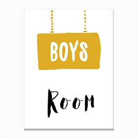 Boys Room Mustard and Black Canvas Print