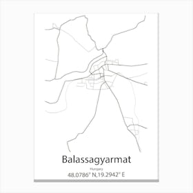 Balassagyarmat,Hungary Minimalist Map Canvas Print