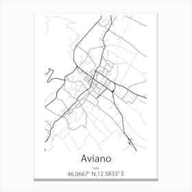 Aviano,Italy Minimalist Map Canvas Print