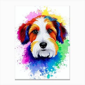 Wire Fox Terrier Rainbow Oil Painting dog Canvas Print