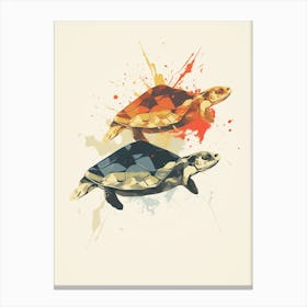 Turtle Minimalist Abstract 2 Canvas Print