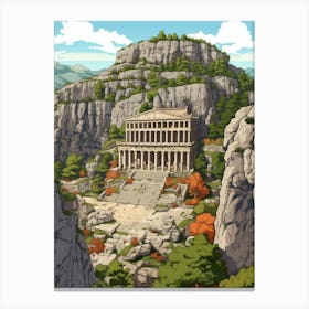 Termessos Archaeological Site Pixel Art 2 Canvas Print