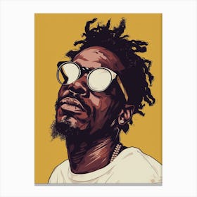 Vibin Black Man Clean Dressed, Chain, and Glasses Canvas Print