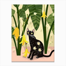 Cat And Bananas 1 Canvas Print