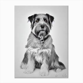 Wirehaired Pointing Griffon B&W Pencil dog Canvas Print