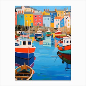 Bright Boats In the Harbour Canvas Print