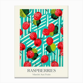 Marche Aux Fruits Raspberries Fruit Summer Illustration 2 Canvas Print