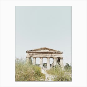 Ancient Temple Of Segesta In Sicily In Italy Canvas Print