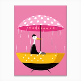 Duck In The Rain Canvas Print