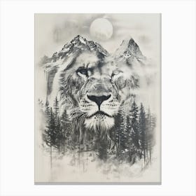 Lion In The Forest 19 Canvas Print