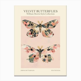 Velvet Butterflies Collection Spring Butterflies William Morris Style 1 Canvas Print