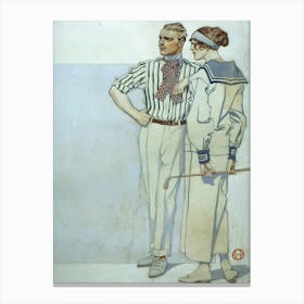 Man And Woman In Sport Clothes (1913), Edward Penfield Canvas Print