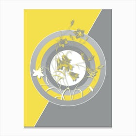 Vintage Campanule Clochette Botanical Geometric Art in Yellow and Gray n.135 Canvas Print