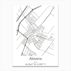 Alovera,Spain Minimalist Map Canvas Print