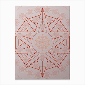 Geometric Abstract Glyph Circle Array in Tomato Red n.0199 Canvas Print