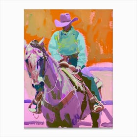 Pink And Orange Cowboy 1 Canvas Print