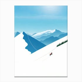 Saalbach Hinterglemm, Austria Minimal Skiing Poster Canvas Print