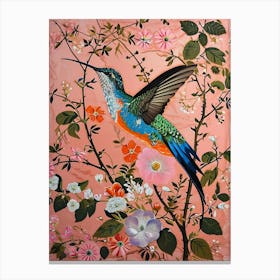 Floral Animal Painting Hummingbird 3 Canvas Print