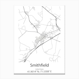 Smithfield, United States Minimalist Map Lienzo