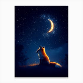 Fox In The Moonlight Stampe su tela