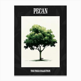 Pecan Tree Pixel Illustration 1 Poster Canvas Print