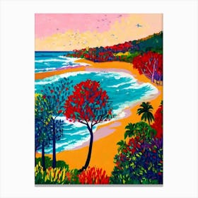 Burleigh Heads Beach, Australia Hockney Style Canvas Print