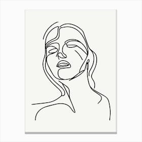 Single Line Woman's Face Monoline Illustration 1 Canvas Print