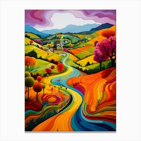 Bold Lines English Countryside Canvas Print