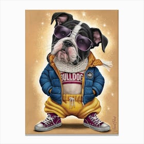 Groove Bulldog Puppy Canvas Print