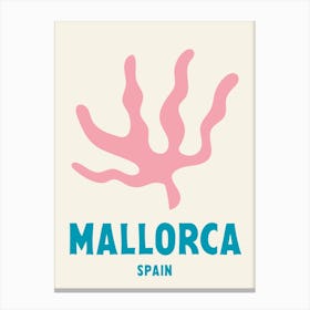 Mallorca, Spain, Graphic Style Poster 4 Canvas Print