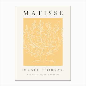 Yellow Matisse Tree Print Canvas Print