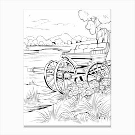 Line Art Inspired By The Hay Wain 2 Canvas Print