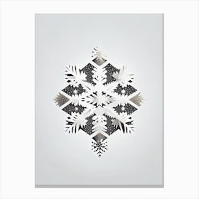 Diamond Dust, Snowflakes, Retro Minimal 1 Canvas Print