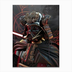 Darth Vader As A Vintagepunk Samurai 22 Canvas Print