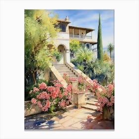 Generalife Gardens Spain Watercolour 1 Canvas Print